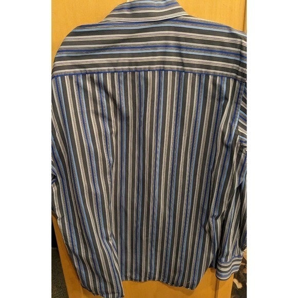 bugatchi uomo men shirt long sleeve button down Striped‎ Size Xl - Picture 2 of 4